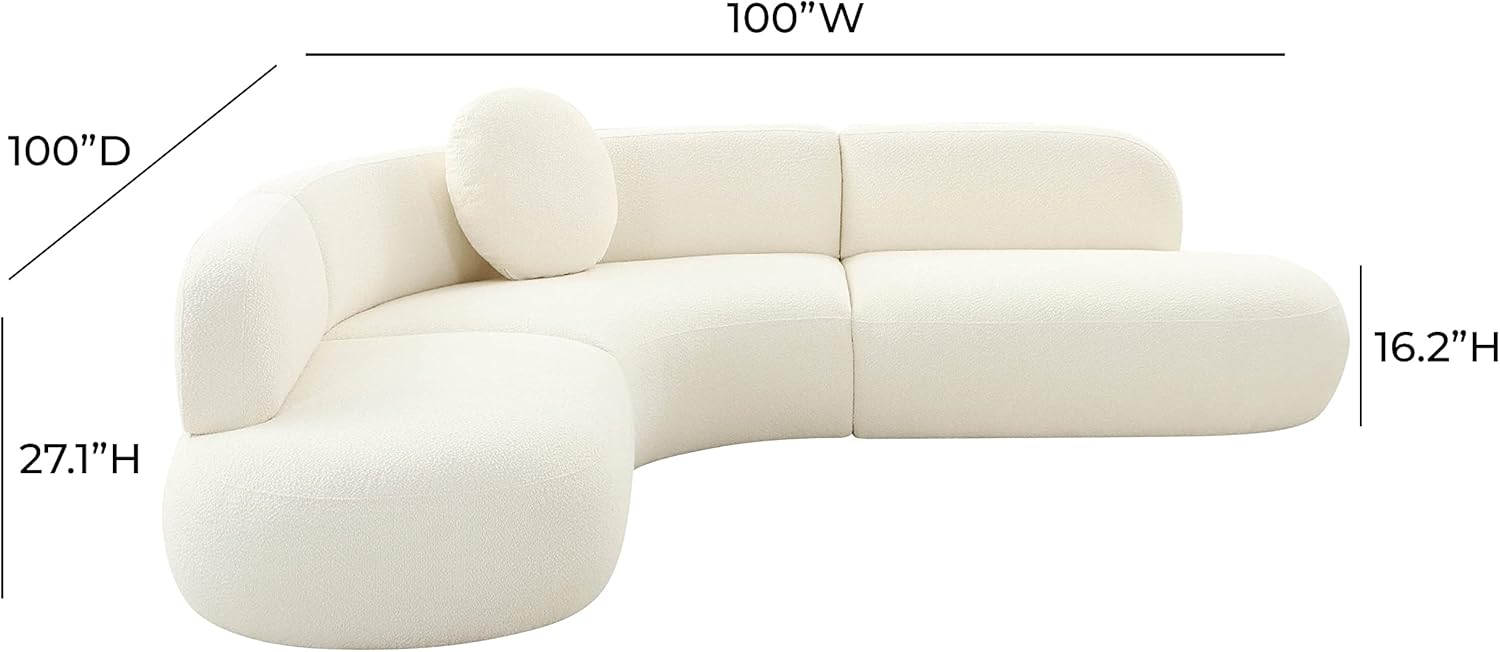Tov Furniture Broohah Cream Boucle Sectional