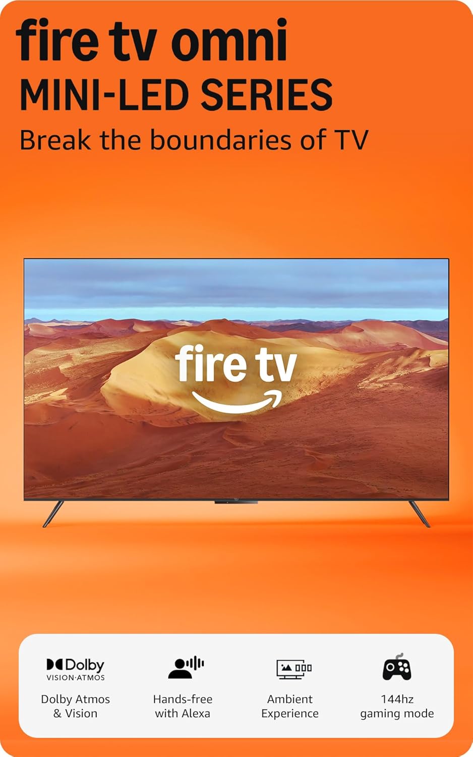Amazon Fire TV 55" Omni Mini-LED Series (newest model), QLED 4K UHD smart TV, Dolby Vision IQ, 144hz gaming mode, Ambient Experience, find shows faster with Alexa+